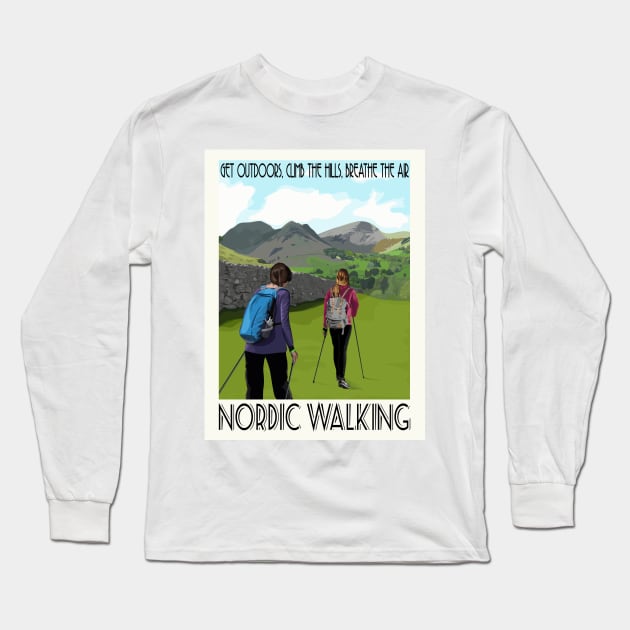 Nordic Walking Long Sleeve T-Shirt by jomorley